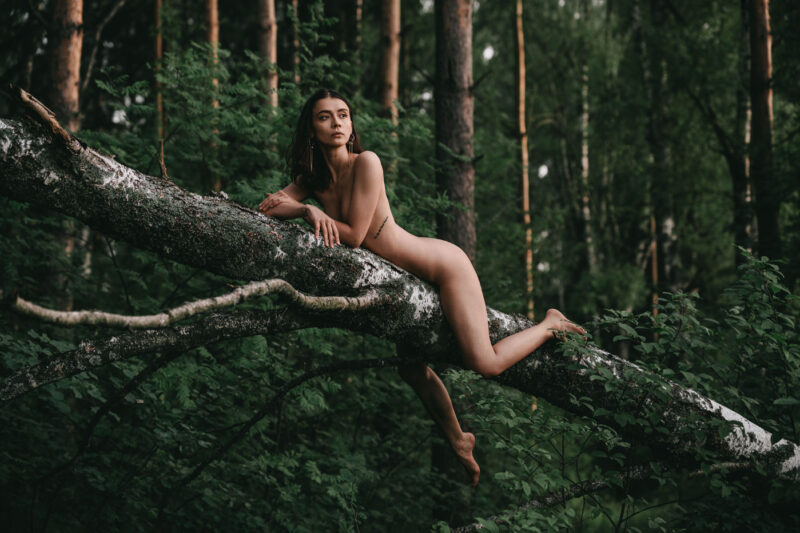 Художественная фотосессия ню в лесу в Ярославле